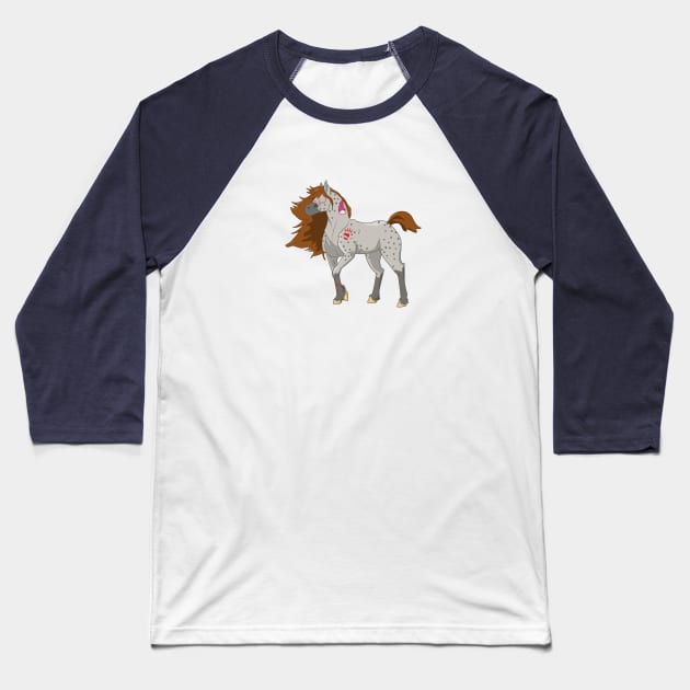 Native American Horse Baseball T-Shirt by CloudWalkerDesigns